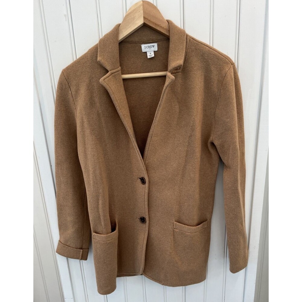 J.Crew Women's Sz S 100% Cotton Sweater Blazer Cardigan Jacket Blazer Two Button